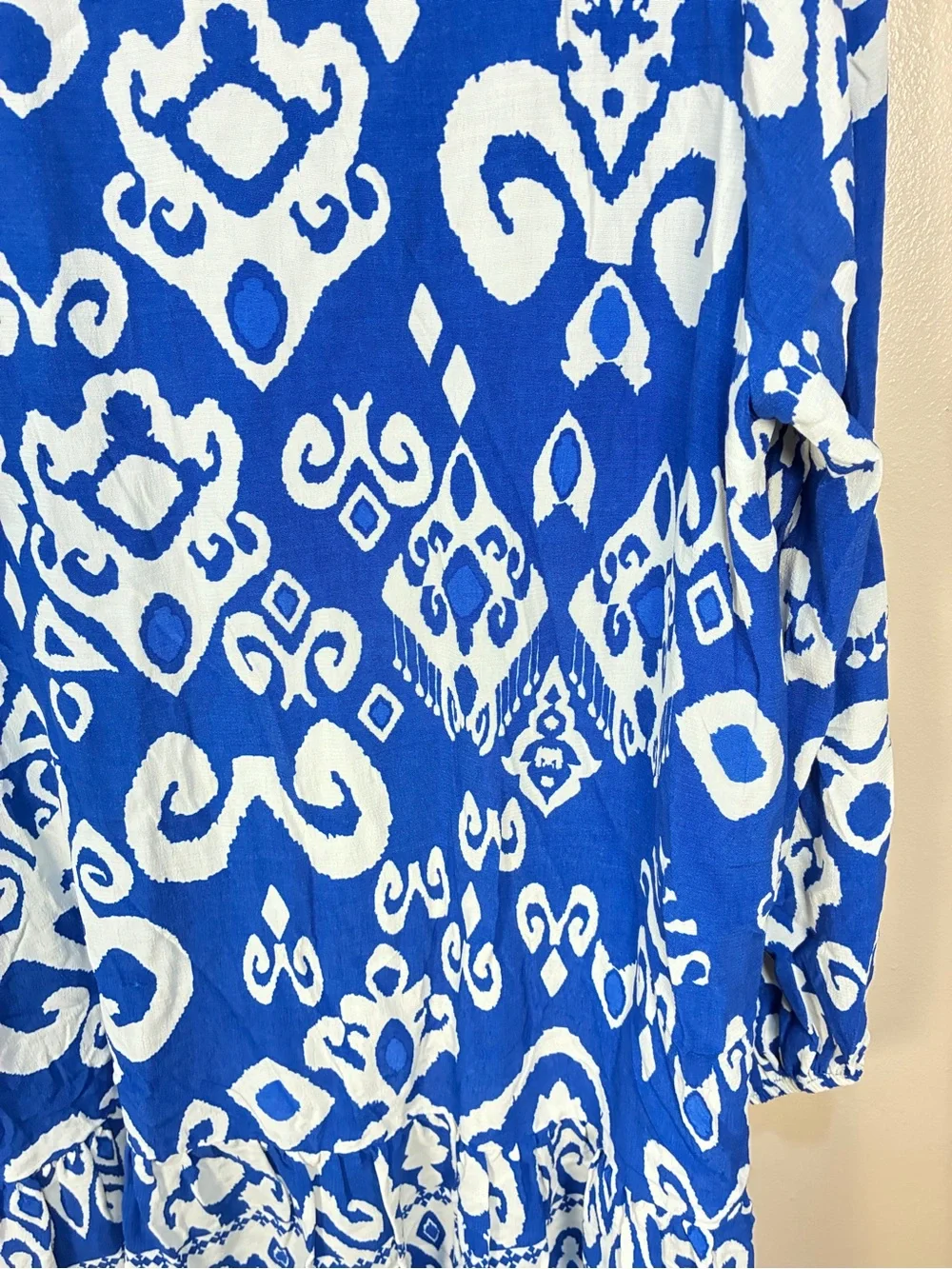 Zara Button Front Tiered Printed Tunic Dress - Picture 9 of 10